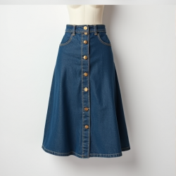 Timeless Chic Women's Button-Front Denim Skirt