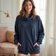 CozyChic Cowl Neck Lounge Sweatshirt