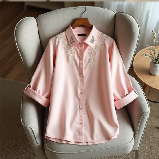 Elegance Embroidered Collar Shirt