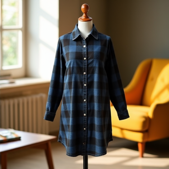 Chic Comfort Flannel Check Shirt Dress