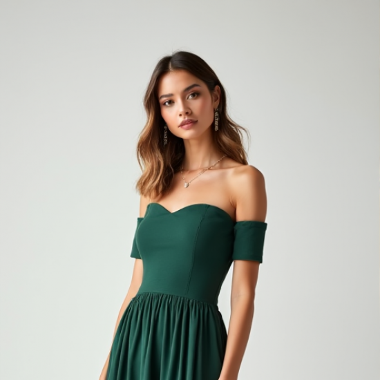 Elysian Elegance Bardot Midi Dress