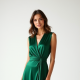 Elysian Elegance Drape Front Satin Dress