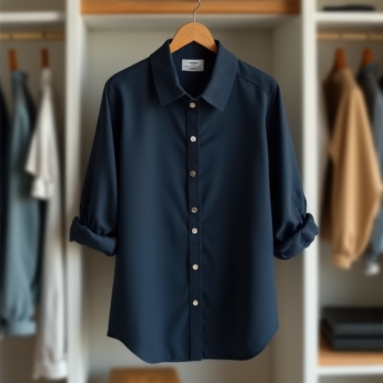 Chic Grandad Collar Casual Shirt