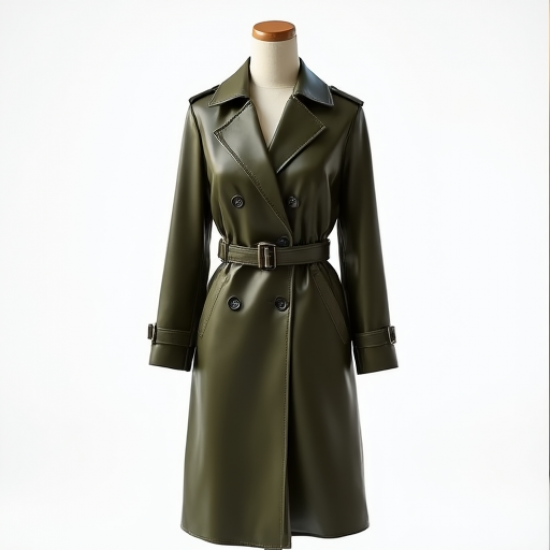 Elysian Elegance Women's Leather Trench Coat