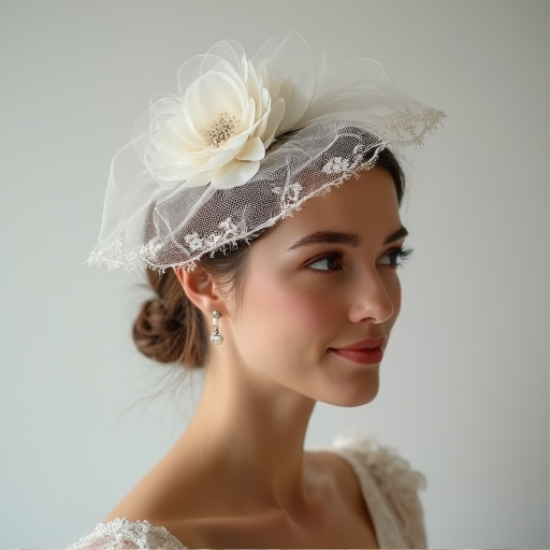 Elysian Elegance Birdcage Veil Hat