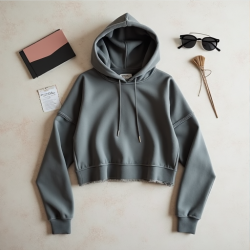 Urban Chic Raw Edge Cropped Hoodie