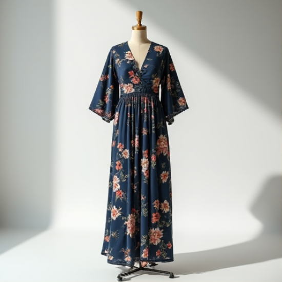 Elysian Breeze Kimono Sleeve Maxi Dress