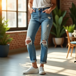 Urban Chic Distressed Ripped Jeans