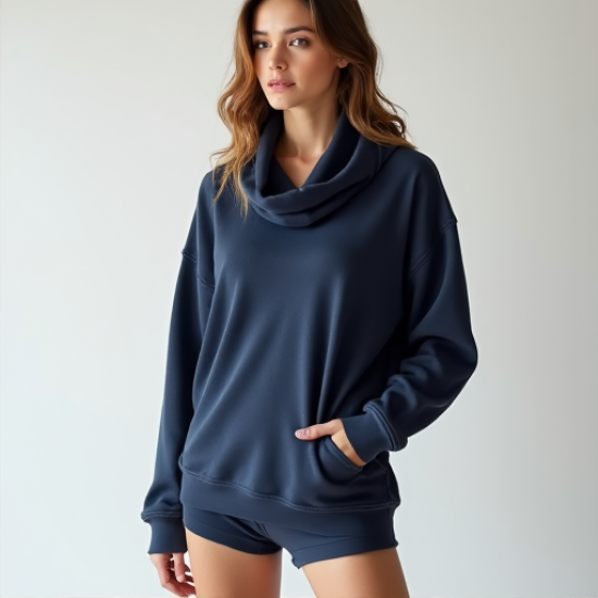 CozyChic Cowl Neck Lounge Sweatshirt