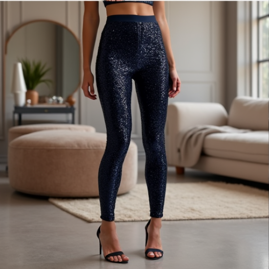 Glimmer Luxe Women's Sequined Leggings