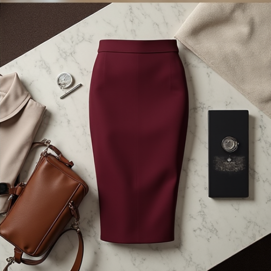 Elegant Office Chic Pencil Skirt