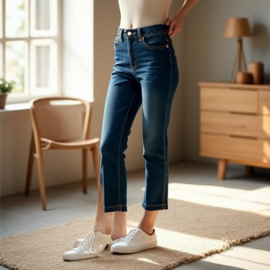 ChicFit Women's Cropped Ankle Jeans