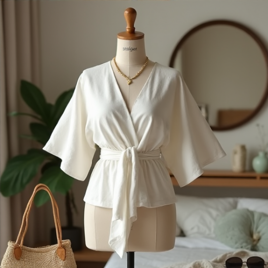 Elysian Breeze Kimono Sleeve Wrap Top