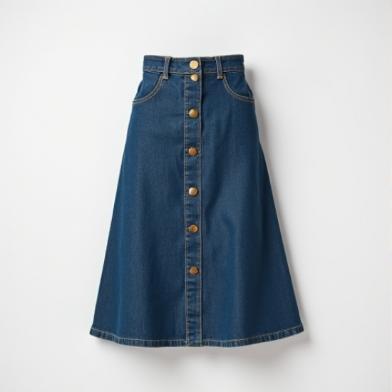 Timeless Chic Women's Button-Front Denim Skirt