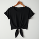 Chic Breeze Tie-Front Crop Tee