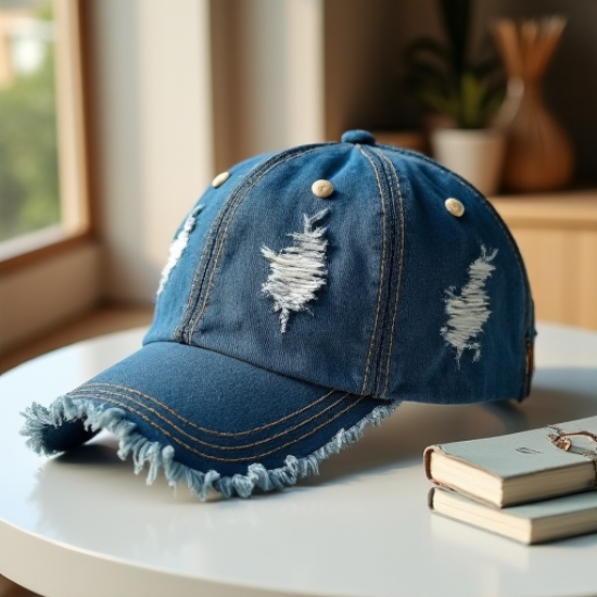Chic Distressed Denim Cap