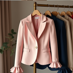 Chic Ruffle Elegance Jacket