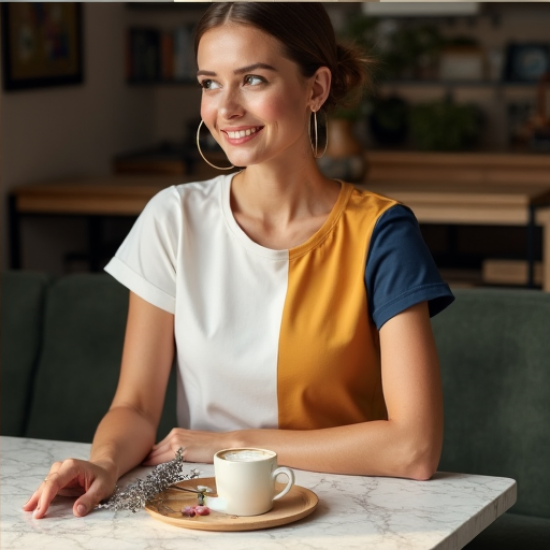 Chic Harmony Color Block Tee