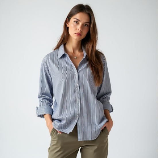 Chic Striped Boyfriend Shirt