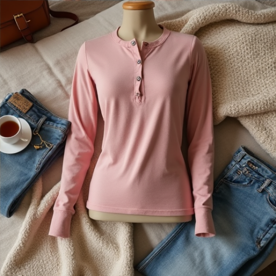 Cozy Luxe Women's Thermal Henley Tee