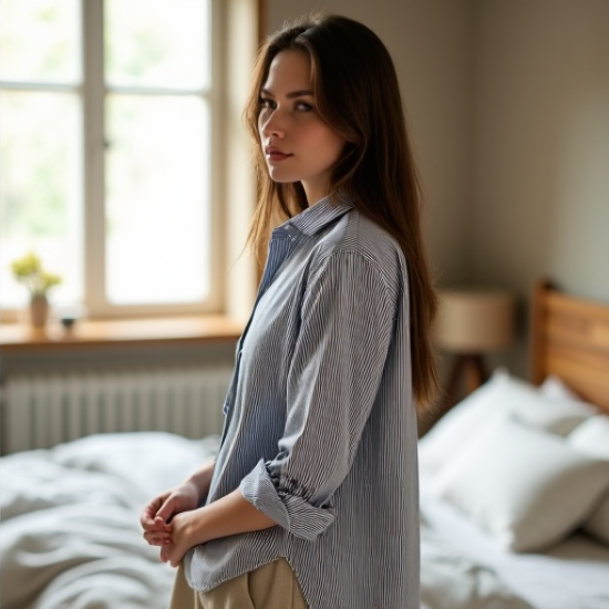 Chic Striped Boyfriend Shirt