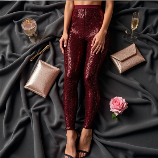 Glimmer Luxe Women's Sequined Leggings