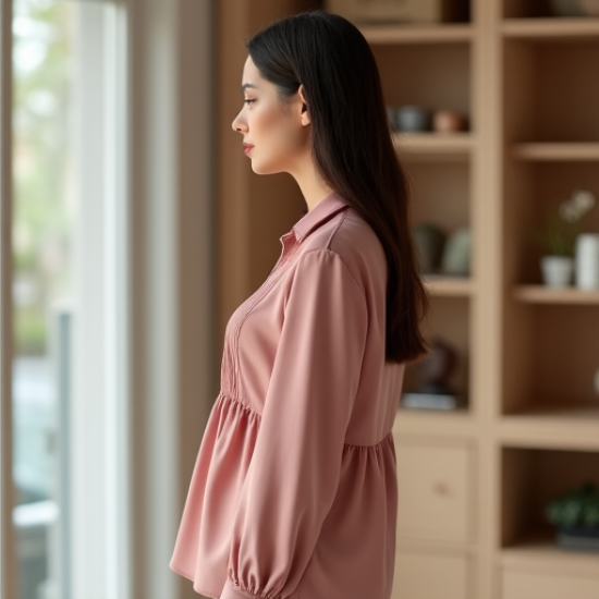 Chic Elegance Shirred Bodice Blouse