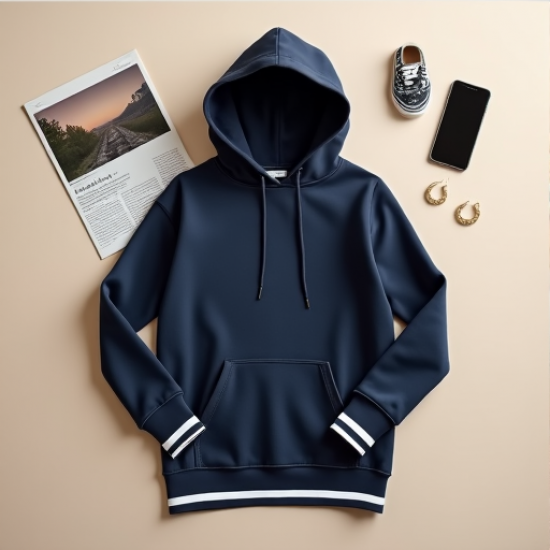 Chic Contrast Trim Hoodie