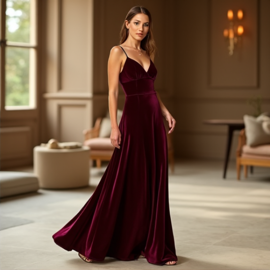 Velvet Elegance Evening Dress