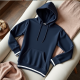 Chic Contrast Trim Hoodie