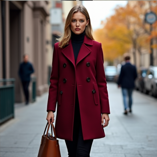 Sophisticated Elegance Women's Wool Blend Peacoat