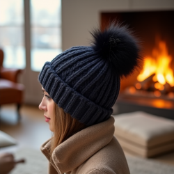 Cozy Luxe Bobble Hat with Large Pom-Pom