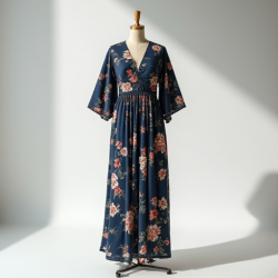 Elysian Breeze Kimono Sleeve Maxi Dress