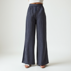Chic Stripes Wide-Leg Trousers