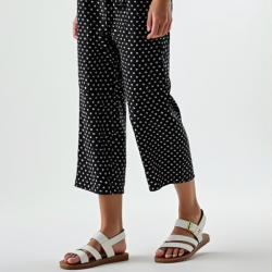 Chic Polka Dot Cropped Trousers
